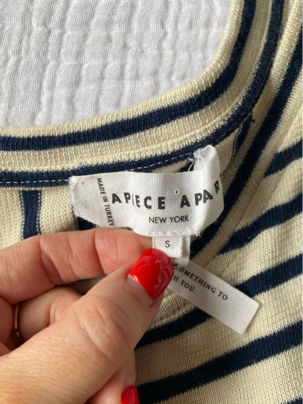 Apiece Apart | Elodie Tank Dress in Navy/Cream Stripe - Picture 11 of 15